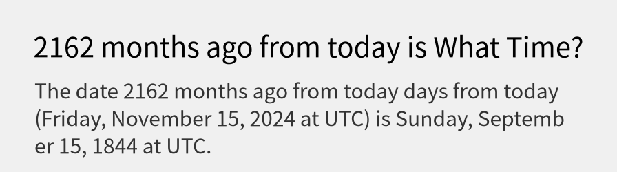 What date is 2162 months ago from today?