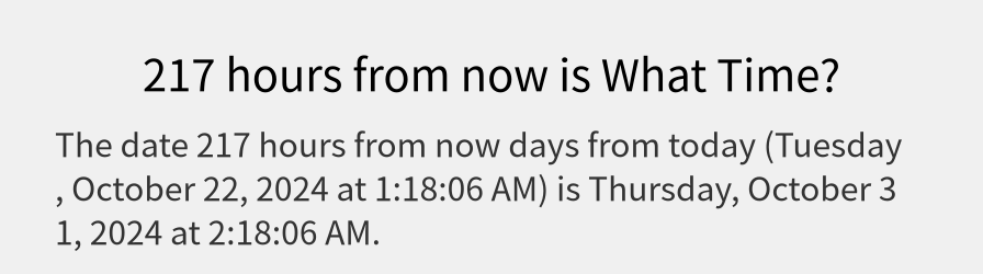 What date is 217 hours from now?