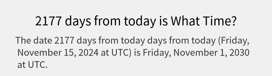 What date is 2177 days from today?