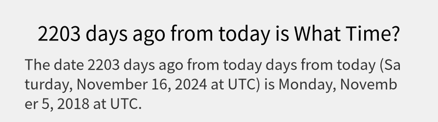 What date is 2203 days ago from today?