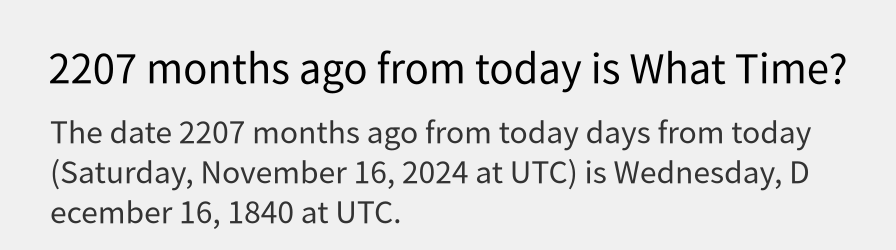 What date is 2207 months ago from today?