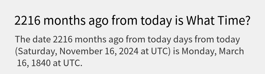 What date is 2216 months ago from today?