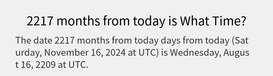 What date is 2217 months from today?