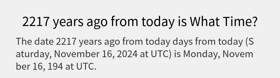 What date is 2217 years ago from today?