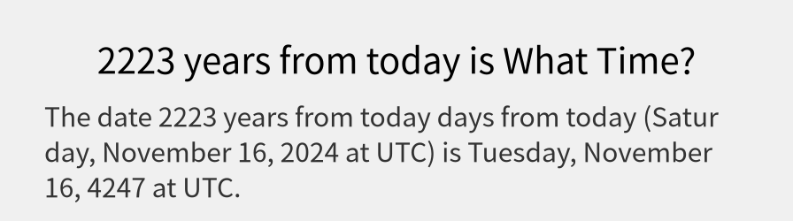 What date is 2223 years from today?