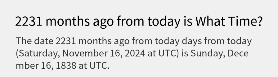 What date is 2231 months ago from today?