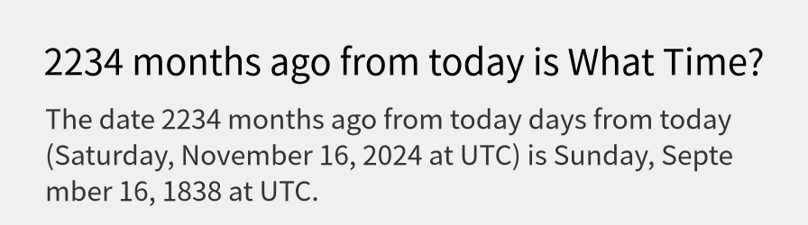 What date is 2234 months ago from today?