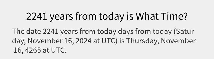 What date is 2241 years from today?