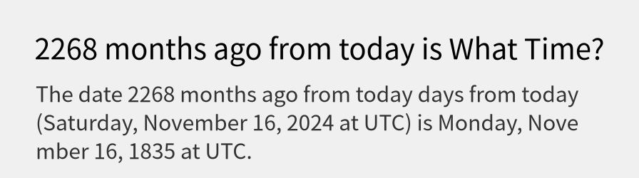 What date is 2268 months ago from today?