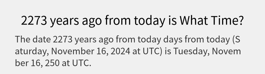 What date is 2273 years ago from today?