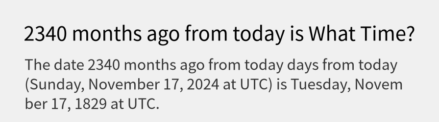 What date is 2340 months ago from today?