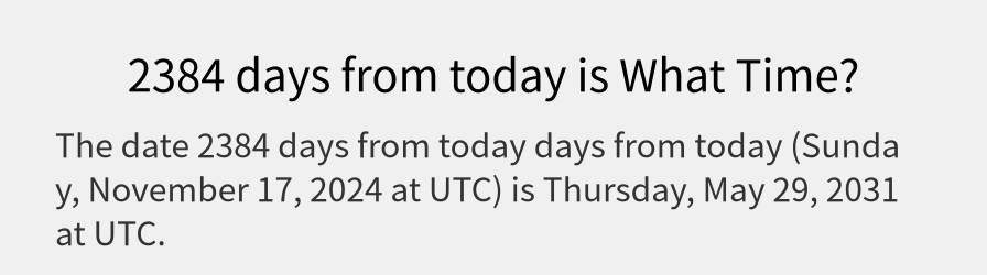 What date is 2384 days from today?