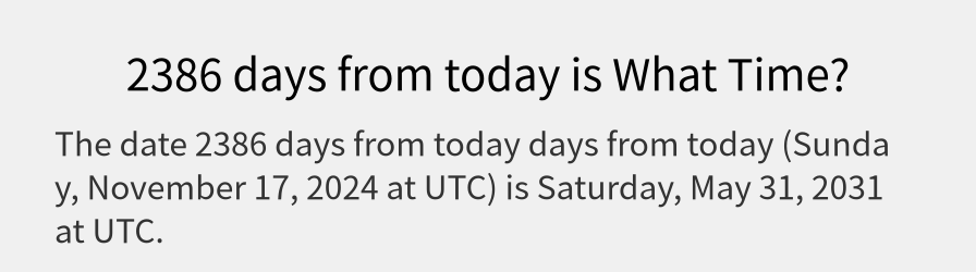 What date is 2386 days from today?