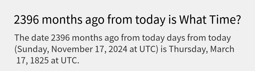 What date is 2396 months ago from today?