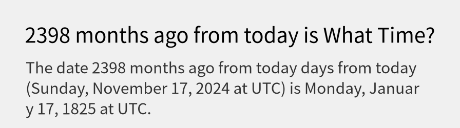 What date is 2398 months ago from today?