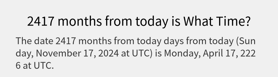 What date is 2417 months from today?