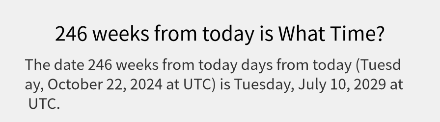 What date is 246 weeks from today?