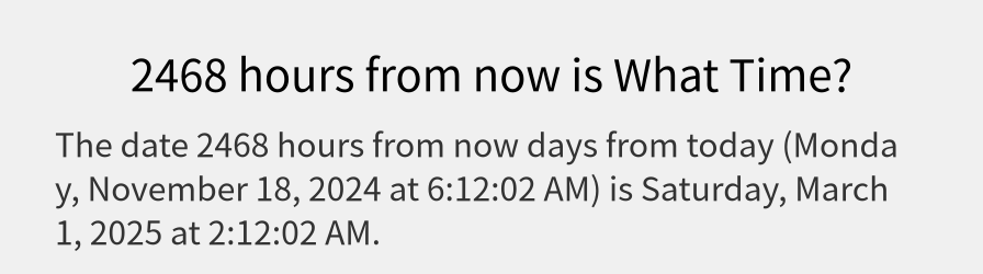 What date is 2468 hours from now?