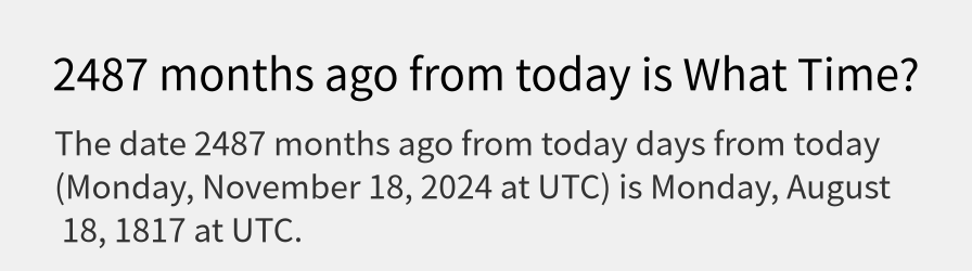 What date is 2487 months ago from today?