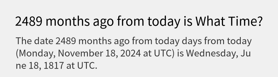 What date is 2489 months ago from today?