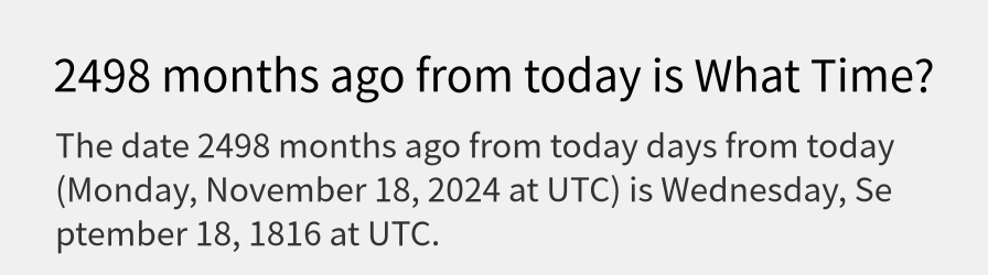 What date is 2498 months ago from today?