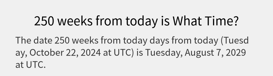 What date is 250 weeks from today?