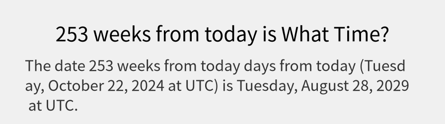 What date is 253 weeks from today?