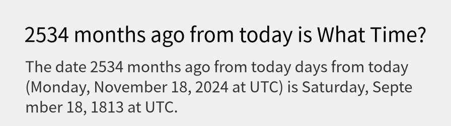 What date is 2534 months ago from today?