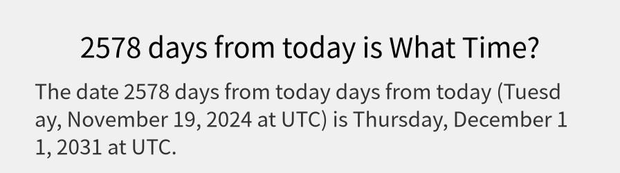 What date is 2578 days from today?