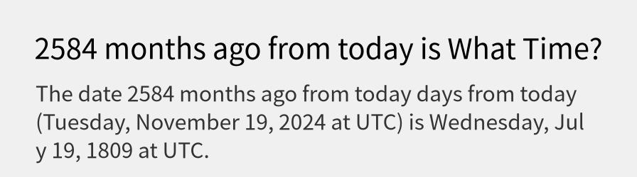 What date is 2584 months ago from today?