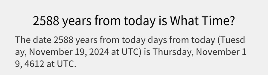 What date is 2588 years from today?