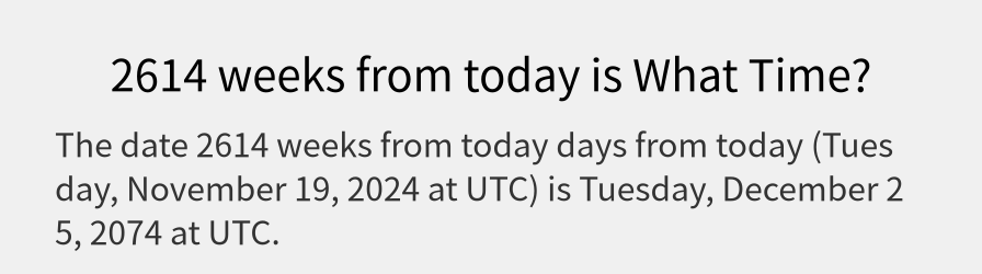 What date is 2614 weeks from today?