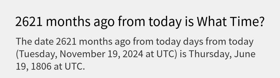 What date is 2621 months ago from today?