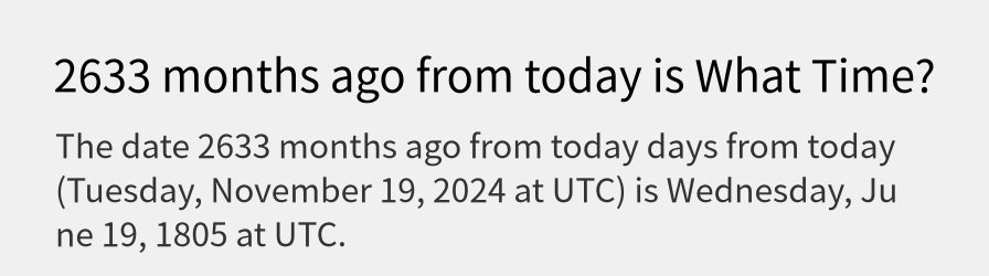 What date is 2633 months ago from today?