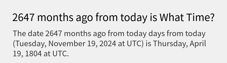 What date is 2647 months ago from today?