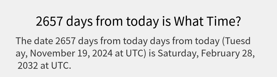 What date is 2657 days from today?