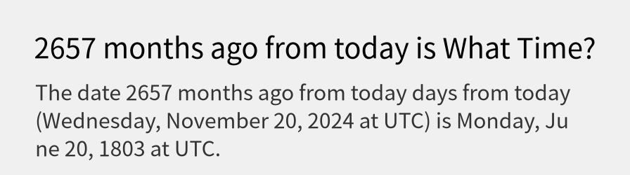 What date is 2657 months ago from today?