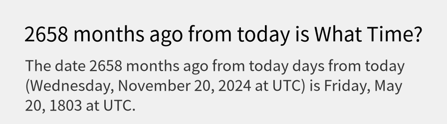 What date is 2658 months ago from today?