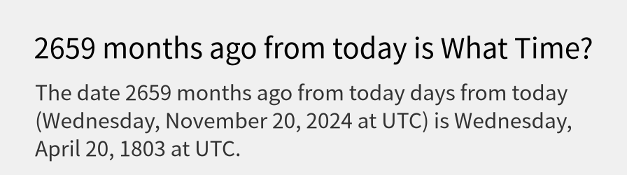 What date is 2659 months ago from today?