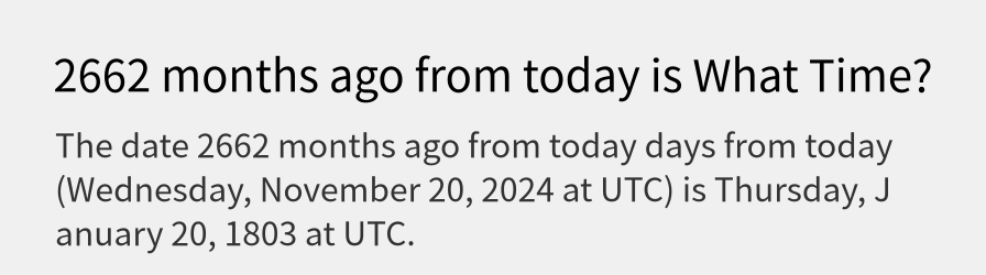 What date is 2662 months ago from today?