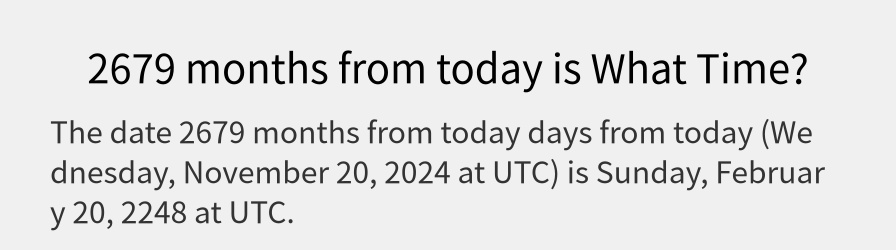 What date is 2679 months from today?