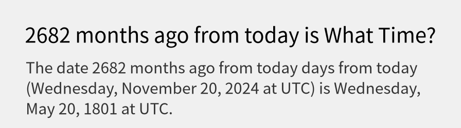 What date is 2682 months ago from today?