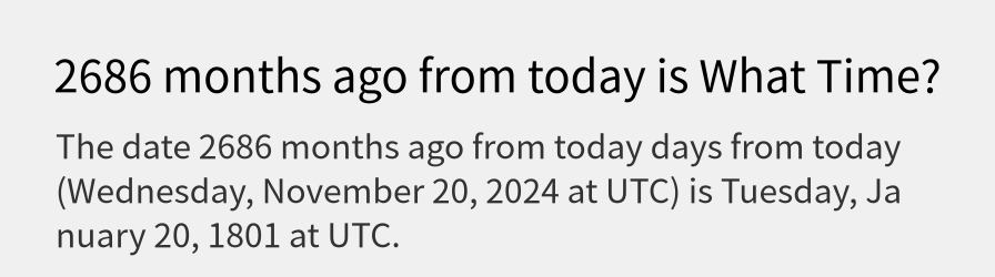 What date is 2686 months ago from today?