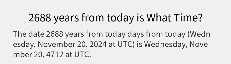 What date is 2688 years from today?