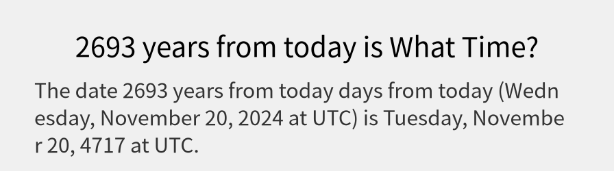 What date is 2693 years from today?