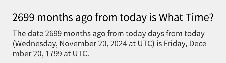 What date is 2699 months ago from today?