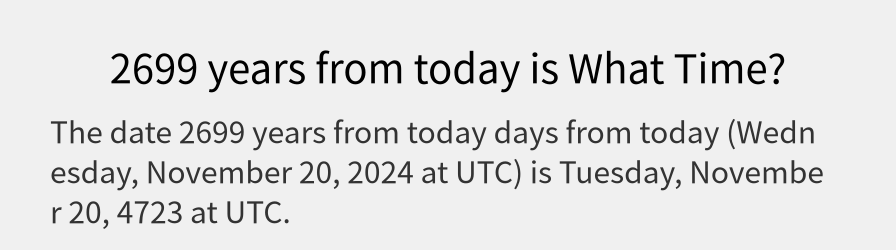 What date is 2699 years from today?