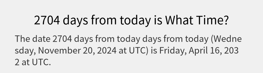 What date is 2704 days from today?