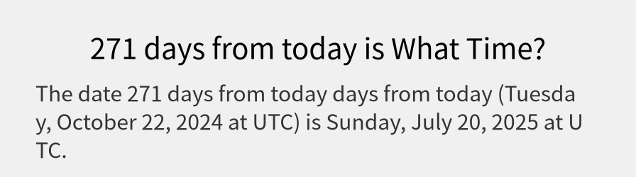 What date is 271 days from today?