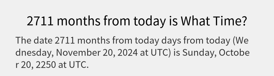 What date is 2711 months from today?